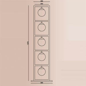 Luminária de Chão Coluna 5 Lâmpadas