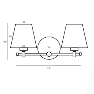 Luminária de Parede Arandela Cúpula Dupla Abajur Piccolo