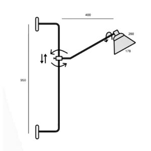 Luminária de Parede Arandela Haste Móvel