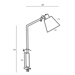 Luminária de Parede Arandela Haste Móvel Cúpula Articulada