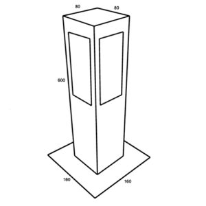 Luminária de Solo Balizador Base 4 Lados