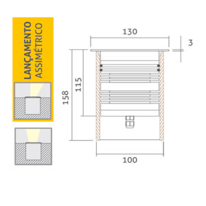 Luminária de Solo Embutido LED 15W
