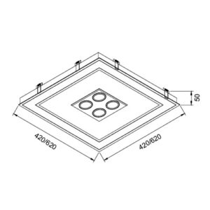 Luminária de Teto Embutido Dupla Iluminação Aro e Lâmpadas