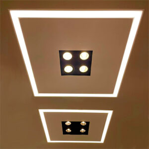 Luminária de Teto Embutido Dupla Iluminação Aro e Lâmpadas