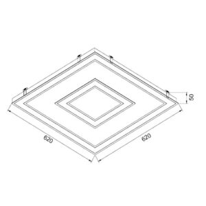 Luminária de Teto Embutido LED Integrado Iluminação ARO Duplo