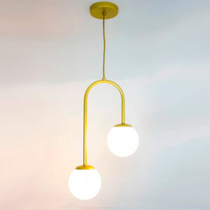 Luminária de Teto Pendente 2 Globos 2 Alturas