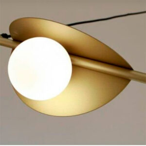 Luminária de Teto Pendente 3 Globos Linear com Folha