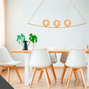 Luminária de Teto Pendente 3 Globos em Arco