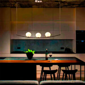 Luminária de Teto Pendente 3 Globos em Arco