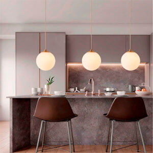 Luminária de Teto Pendente Esfera Globo de Vidro