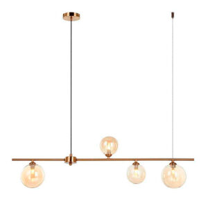 Luminária de Teto Pendente Linear Quatro Esfera