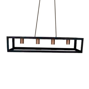 Luminária de Teto Pendente Retângulo 4 Lâmpadas