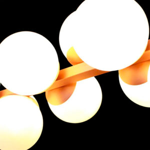 Luminária de Teto Pendente Reto 7 Globos de Vidro