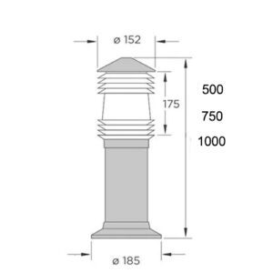 Luminária de Chão Postinho Balizador Prismático