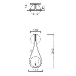Luminária de Parede Arandela Raqueta