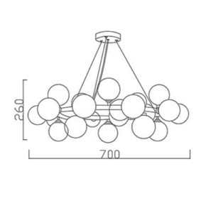 Luminária de Teto Lustre Pendente Redondo com 25 Globos