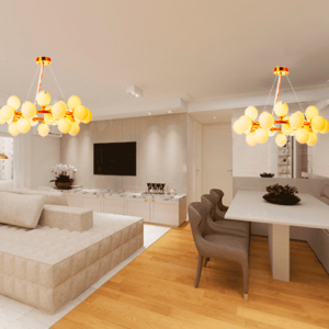 Luminária de Teto Lustre Pendente Redondo com 25 Globos