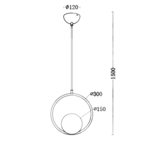 Luminária de Teto Pendente Lira Redonda Globo