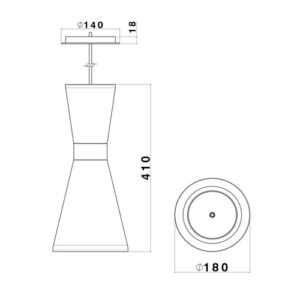 Luminária de Teto Pendente Parudo Fino Alto
