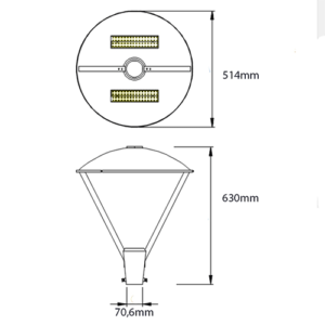 Luminária de Chão Poste Urbano