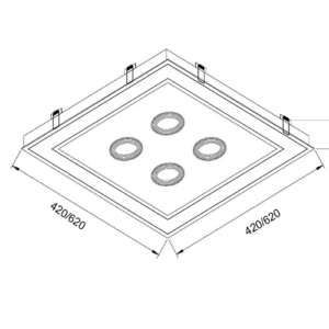 Luminária de Teto Embutido Dupla Iluminação Aro e Spot