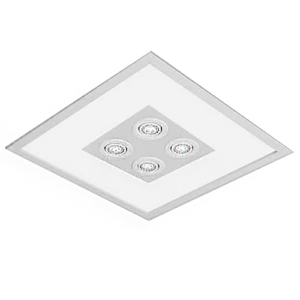 Luminária de Teto Embutido Quadrado Central 4