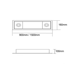 Luminária de Teto Embutido Retangular Tubo LED e Spot