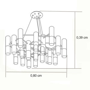 Luminária de Teto Lustre 19 Lâmpadas Silício