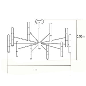 Luminária de Teto Lustre 20 Lâmpadas