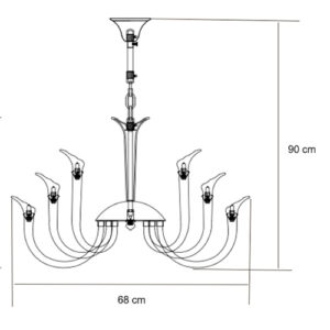 Luminária de Teto Lustre Copos de Leite Cristal
