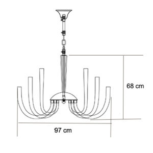 Luminária de Teto Lustre Cristal Tubus Retus
