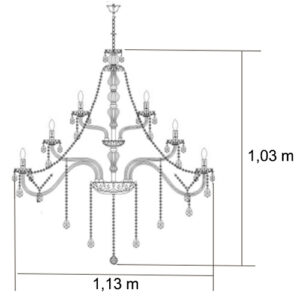 Luminária de Teto Lustre Maria Thereza 21 Lâmpadas
