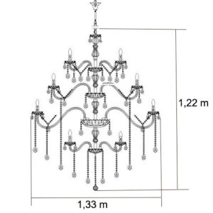 Luminária de Teto Lustre Maria Thereza 28 Lâmpadas
