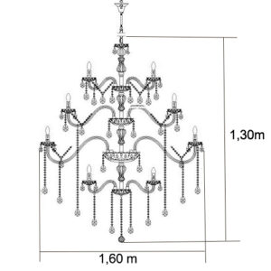 Luminária de Teto Lustre Maria Thereza 36 Lâmpadas