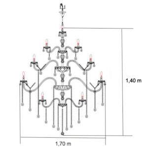 Luminária de Teto Lustre Maria Thereza 42 Lâmpadas