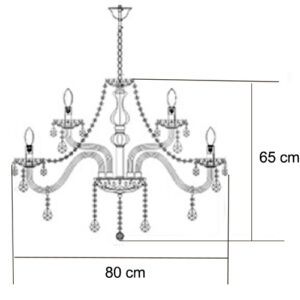 Luminária de Teto Lustre Maria Thereza Vermelho