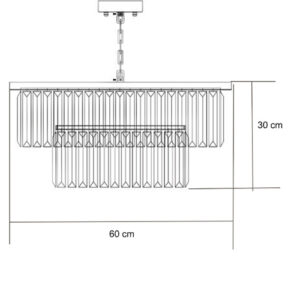 Luminária de Teto Lustre Pendente Degrau Preto
