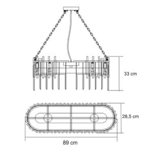 Luminária de Teto Lustre Pendente Plaquetas