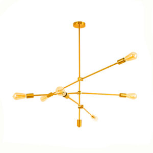 Luminária de Teto Lustre Tijas 6 lâmpadas