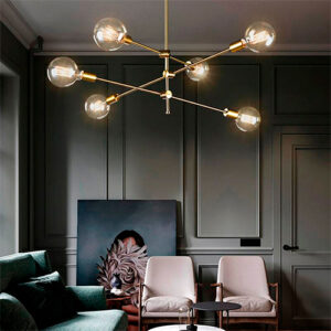 Luminária de Teto Lustre Tijas 6 lâmpadas