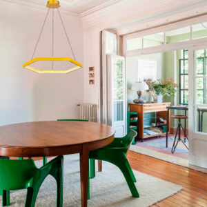 Luminária de Teto Pendente Rex Dourado e Transparente