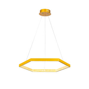 Luminária de Teto Pendente Rex Dourado e Transparente