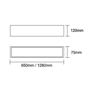 Luminária de Teto Sobrepor Retangular Acrílico
