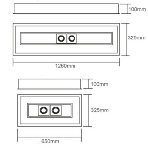 Luminária de Teto Embutido Retangular Mira