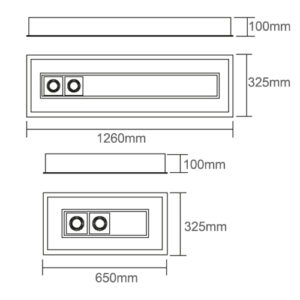 Luminária de Teto Embutido Retangular Mira Lateral