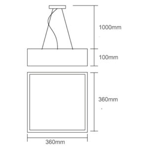 Luminária de Teto Pendente LED integrado Quadrado