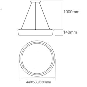 Luminária de Teto Pendente LED integrado Redondo
