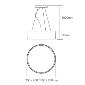Luminária de Teto Pendente Redondo Turmalina
