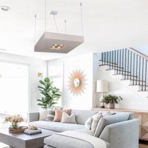 Luminária de Teto Pendente para 4 Lâmpadas com Luz Direta e Indireta