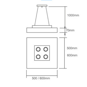 Luminária de Teto Pendente para 4 Lâmpadas com Luz Direta e Indireta
